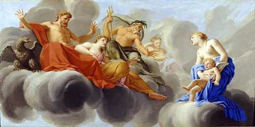 Het leven van Cupido - Venus presenteert Cupido aan Jupiter
